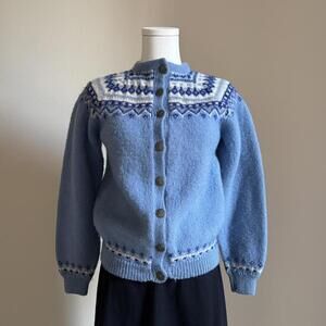 1960s norwegian handknit wool cardigan